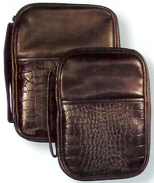 Black Vinyl Crocodile Look Bible Cover, X Large