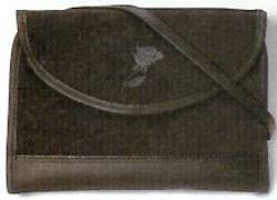Rose of Sharon Microfiber Purse Bible Cover, Black Med